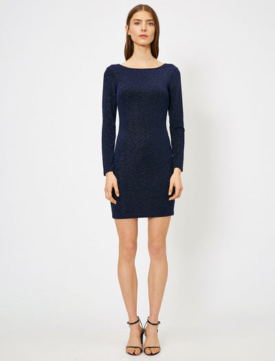 15132 navy blue shimmer dress