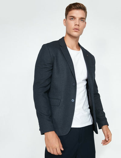17513 Navy Pocket Detailed Jacket