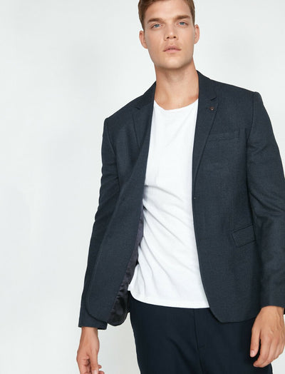 17513 Navy Pocket Detailed Jacket
