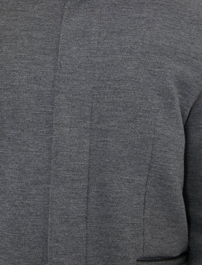 17518 Grey Zipper Detailed Jacket