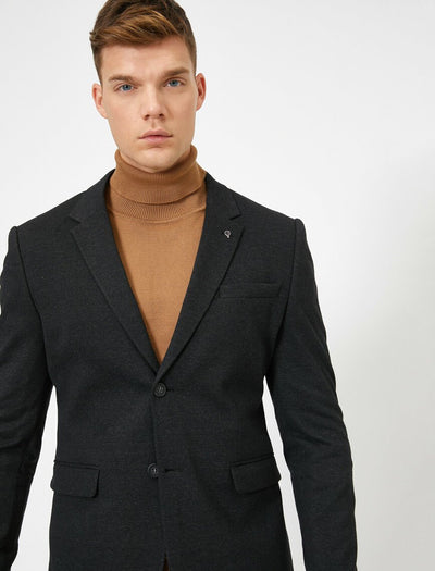 17547 Grey Button Detailed Jacket