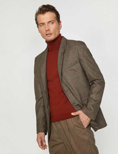 17503 Brown Two Button Blazer Jacket