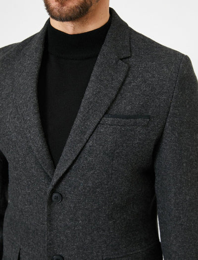 17553 Anthracite Button Detailed Jacket