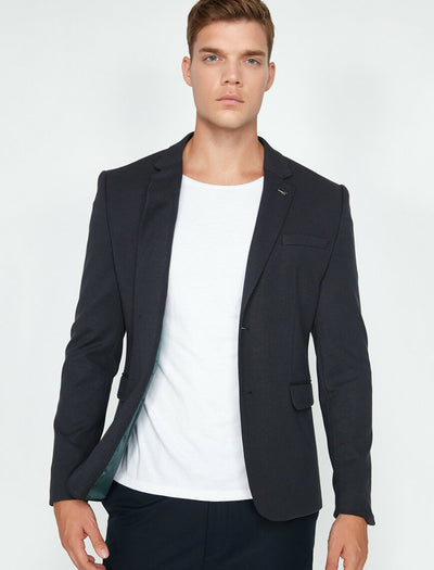 17554 Navy Pocket Detailed Jacket