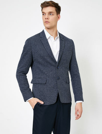 17488 Navy Two Button Single Vent Blazer Jacket