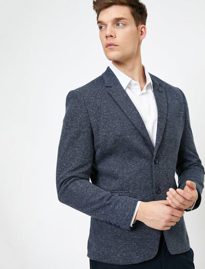 17488 Navy Two Button Single Vent Blazer Jacket