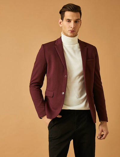 17512 Bordeaux Two Button Jacket