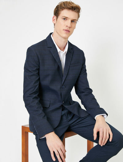 17524 Navy Check Jacket
