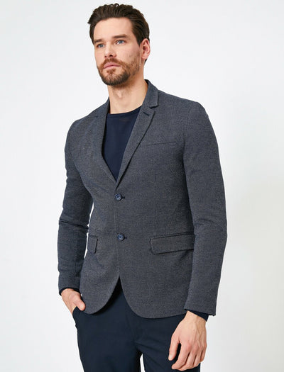 17509 Blue Two Button Jacket