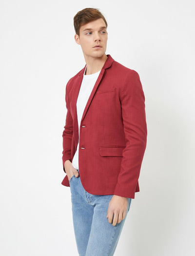 17478 Brick Red Double Button Jacket