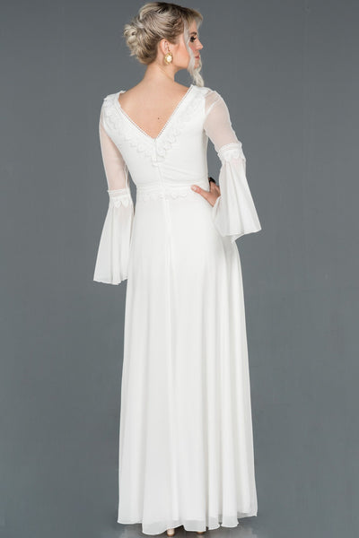  Fawn Leg Decollete Spanish Sleeve Evening Dress ABU1252 