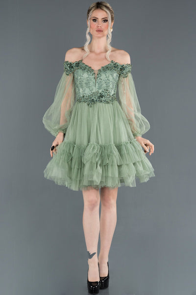 16910 mint off shoulder tulle princess dress