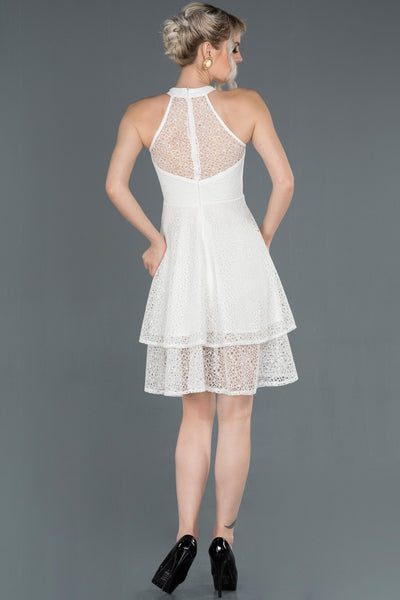 16978 ecru tiered lace dress