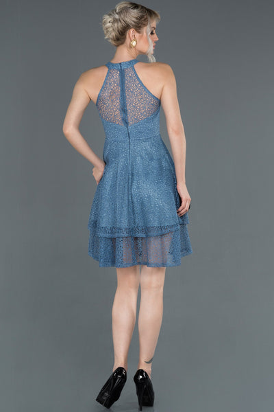 17030 blue embroidered lace tiered dress