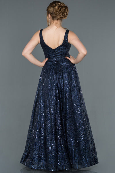 16951 navy blue feather detail sequins dress