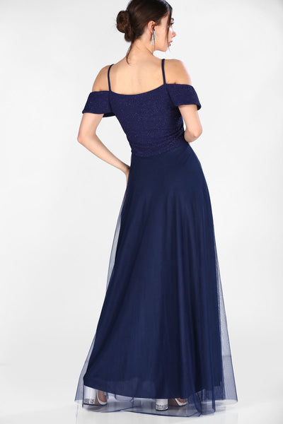  Si̇mli̇ navy women evening dress 