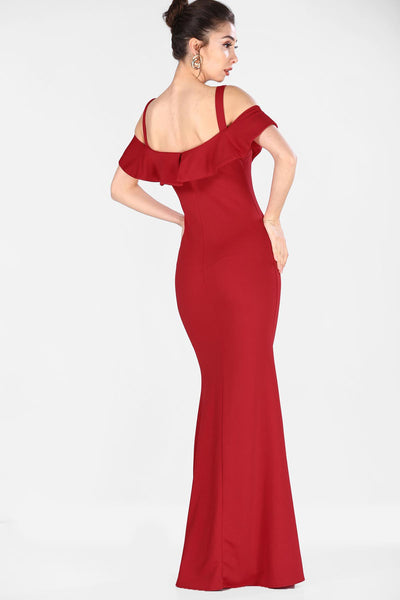  Red women fish model evening dress 