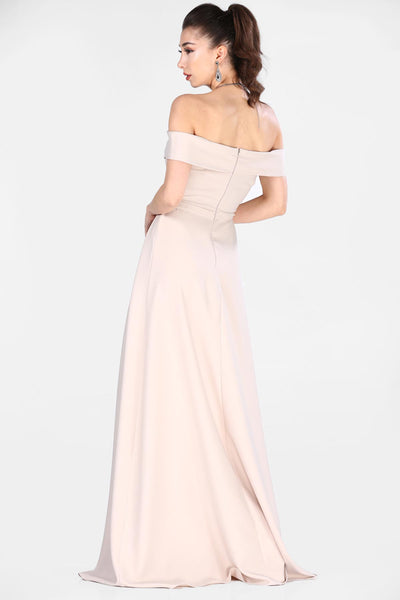  Cream women evening dress 