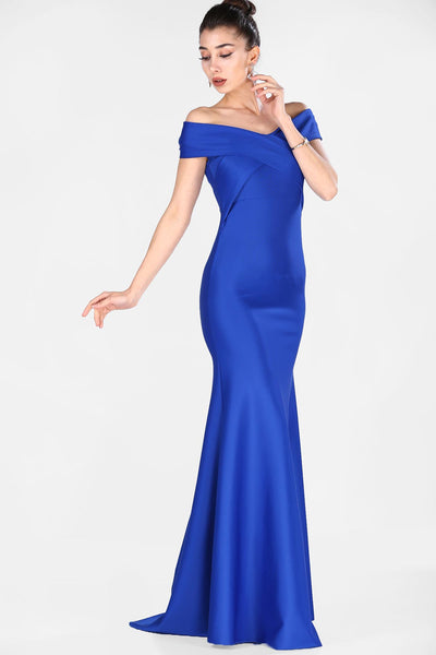  Blue women fish model evening dress 