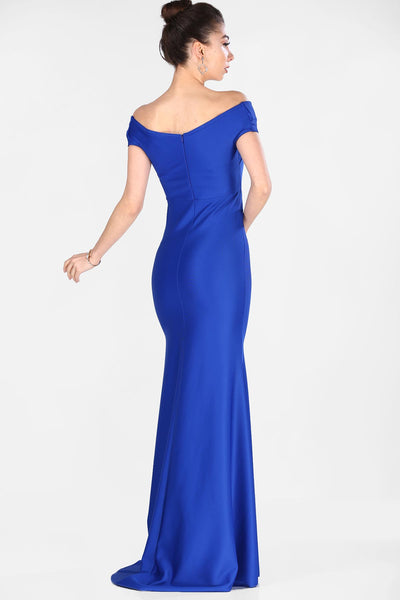  Blue women fish model evening dress 