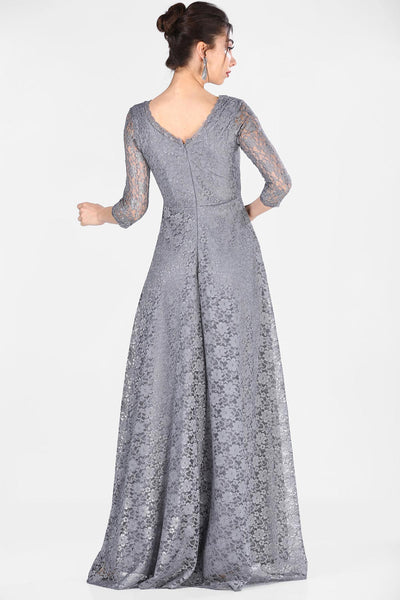  Grey women evening dress 