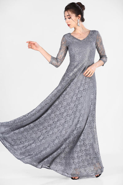  Grey women evening dress 