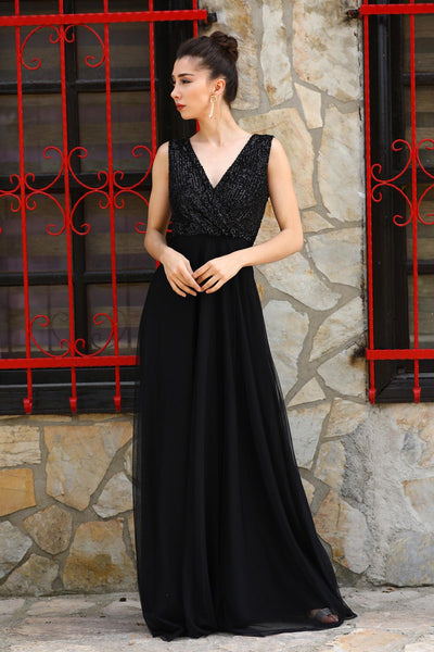  Women black women evening dress 
