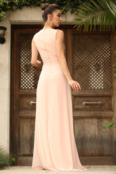  Queen chiffon powder women evening dress 