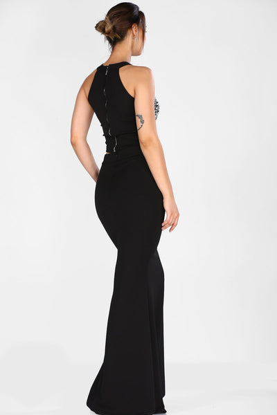  Pearl black women fish model twin set 