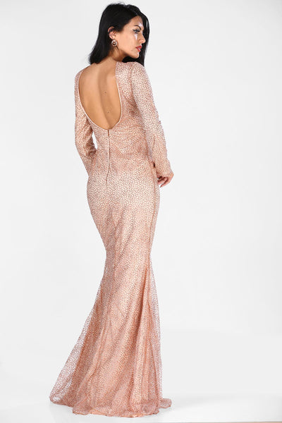  Si̇mli̇ salmon women fish model evening dress 