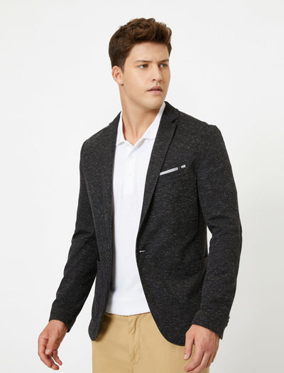 17510 Anthracite Pocket Detailed Single Button Blazer