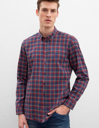 17631 Claret Red US POLO ASSN Check Shirt