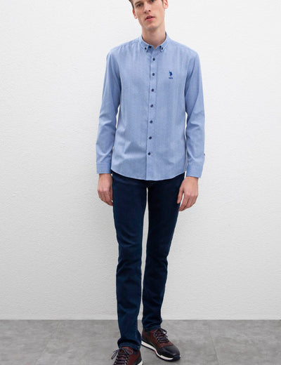 17637 Blue US POLO ASSN Patterned Shirt