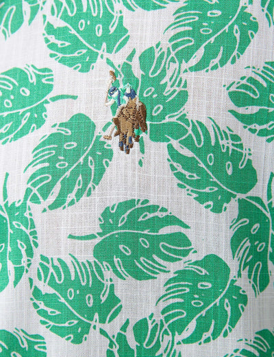 17697 Mint Flower Patterned US POLO ASSN Shirt