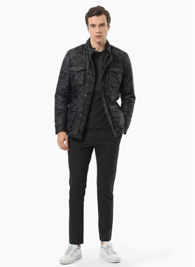 3868 Anthracite Camouflage Patterned Coat men's jacket South Africa