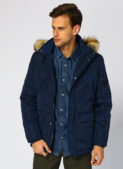 3895 Navy Blue Hooded Coat men's jacket South Africa
