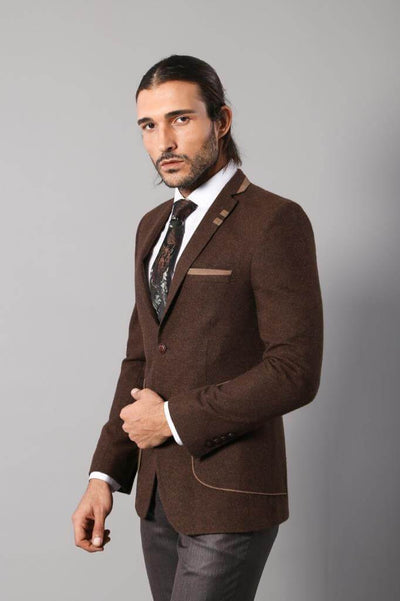 4689 Brown Pocket Detailed Cashmere Blazer men's jacket South Africa