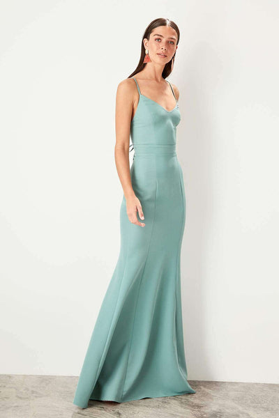 4622 Mint Green Back Cross Strap Dress Women Dress South Africa