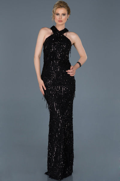 9331 Black Sequined Sheath Evening Dress Women Dress South Africa