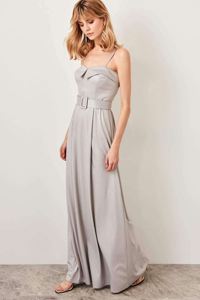 10769 Grey Belted Strap Dress Women Dress South Africa