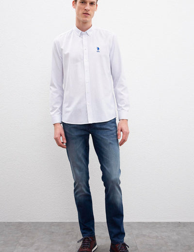 17620 White US POLO ASSN Patterned Shirt