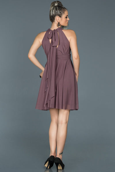  Lavender Short Halter Evening Dress ABK224 