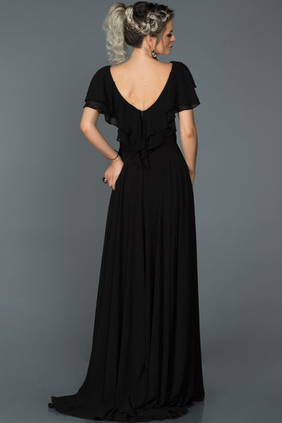  Black Slit Long Evening Dress ABU032 