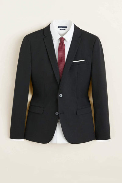 Men's Black Super Narrow Suit Blazer Jacket 43000489 