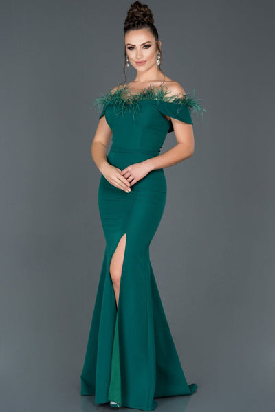 14678 Emerald Green Off-Shoulder Slit Mermaid Dress Women Dress South Africa