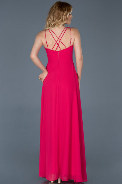  Blood Orange Long Slit Invitation Dress ABU693 