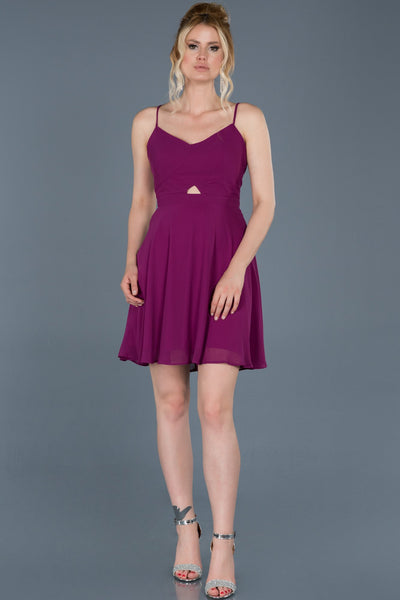  Violet Back Low-cut Chiffon Dress ABK001 