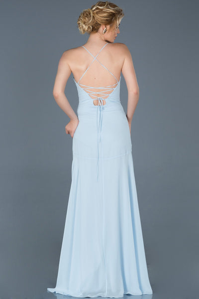  Ice Blue Long Leg Low-Cut Homecoming Dress ABU804 