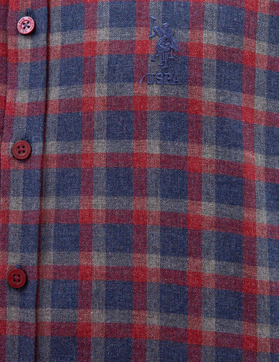17631 Claret Red US POLO ASSN Check Shirt
