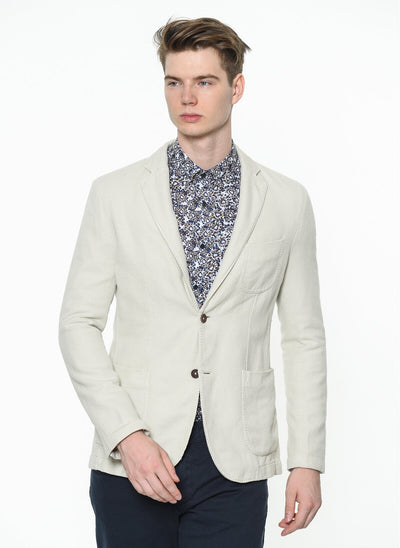2853 Off-White Two Button Cotton Jacket